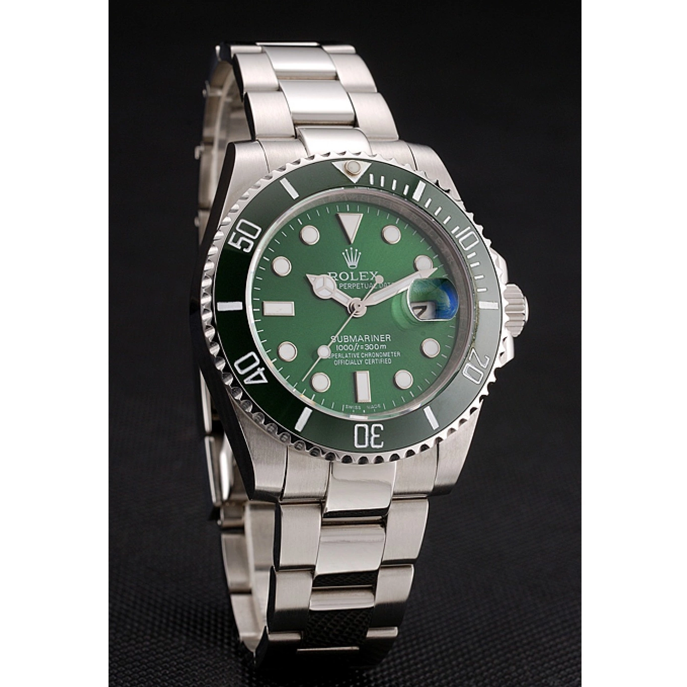 Aaa fake watches Steel 1454069 Stainless Submariner Bracelet Green Dial Rolex 0526